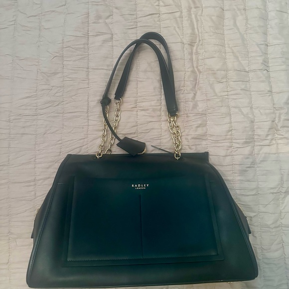 Black and Gold Shoulder Bag with Chain Detail Radley London - Picture 7 of 10